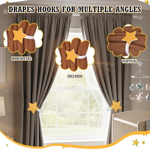 Briwooody 2 Pcs Star Curtain Tiebacks Acrylic Curtain Holdbacks - Image 5