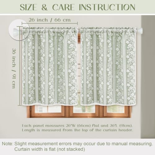 ASPMIZ Linen Kitchen Curtains 36 Inch Double Layer Kitchen Window Curtains - Image 6