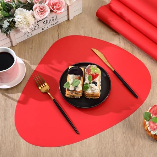 100 Pcs Disposable Paper Placemats Bulk 16.5"x13" Pebble Shape Place Mats - Image 4