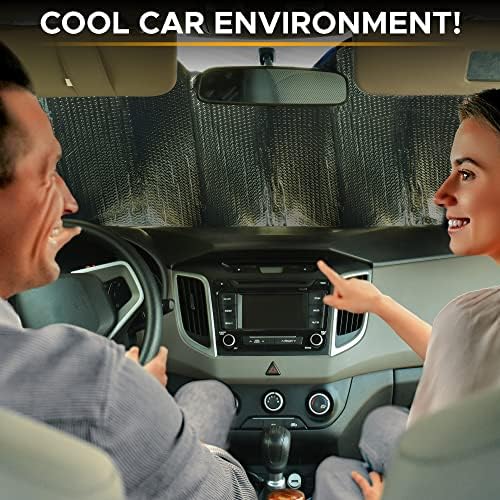 EcoNour Accordion Car Windshield Sun Shade | Foldable Car Window Shades - Image 2