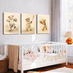 Bear Rugby Sports Nursery Canvas Wall Art Set of 3 - Image 6