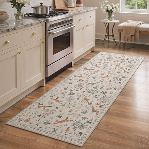 BESBLEE 2X10 Washable Kitchen Runner Rug, Animal Non Slip by BESBLEE