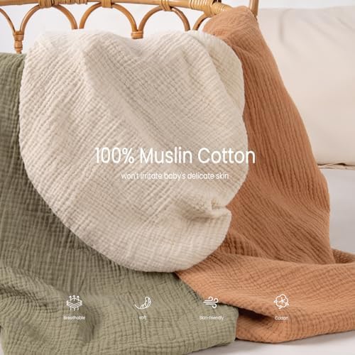 lulumoon Muslin Changing Pad Cover: 32x16 Fit Standard Rectangle Pad - Image 3