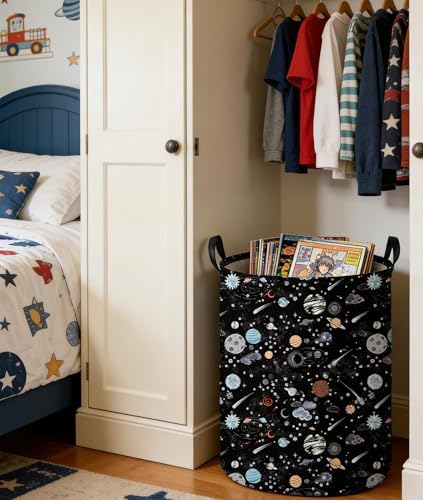 Moon and Stars Laundry hamper Baby Laundry Hamper Collapsible Canvas Waterproof - Image 4