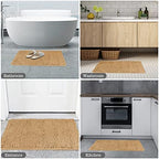 Yeaban Chenille Tan Bathroom Rug 20"x32", Non-Slip Rubber Backing - Image 6
