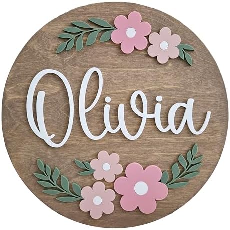 Round Name Sign For Nursery, Boho Nursery Sign, Family Name Signs, 3D Wall Art - Image 4