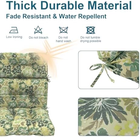 DYTXIII Outdoor High Back Chair Cushions Set of 2, Water Repellent Tufted - Image 4