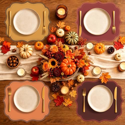 Stuffygreen 100 Pcs Fall Paper Placemats 13.4 x 12 Inch Autumn Paper Placemats - Image 6