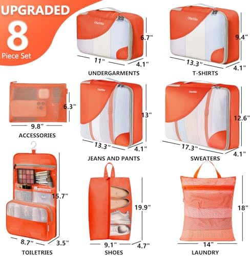 OlarHike Packing Cubes for Travel, Gifts for Women Mom, Anti-Tearing Suitcase - Image 2