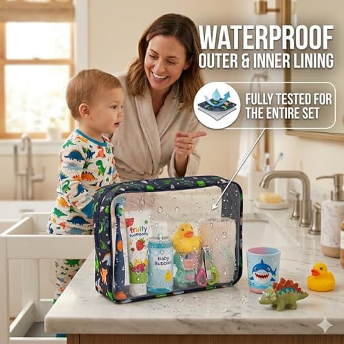 Remobia Hicol TSA Approved 5-Piece Diaper Bag Organizer Pouch Set Clear - Image 4