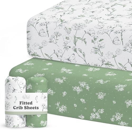 Sorrel + Fern Baby Crib Sheets Neutral, Fitted 2-Pack by SorrelFern