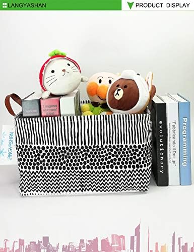 Rectangular Collapsible Storage Basket Nursery Organizer Black Line - Image 7