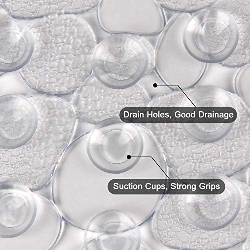 WELTRXE Pebbles Bath Mat Clear Non-Slip Bathtub Mat - Image 7