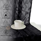 Lecloud Leia Sheer Black Curtains Window Valances - Image 2