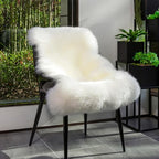 Genuine Real NZ Sheepskin Area Rug Fluffy Lambskin Living Room Ivory 2x3ft - Image 2