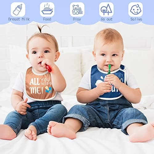 7Pcs Cotton Waterproof Baby Bibs Hook Loop Closure Newborn Bib Keepsake Baby - Image 5