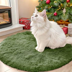 OLANLY Green Round Rugs for Bedroom by OLANLY