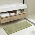 Chenille Bathroom Runner Rug 17"x47" Sage Green, Plush Bath Mat - Image 7