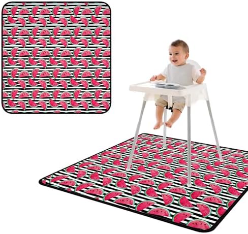 BapronBaby Watermelon Stripes Waterproof Splash Mat Catch All Floor Cover by BapronBaby