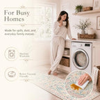 Wonnitar Floral Large Rugs for Living Room, Soft Light Pink Rug Washable 9x12 - Image 4