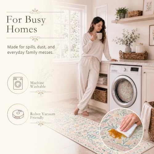 Wonnitar Washable Round Rugs 6ft, Boho Soft Ultra-Thin Circular Carpets - Image 3