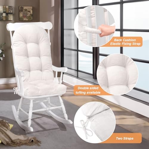 Rocking Chair Cushion, High Back, Room White - Image 5
