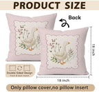 Pink Floral Goose Pillow Covers 18x18 Set of 2 Goose Nursery Decor - Image 5