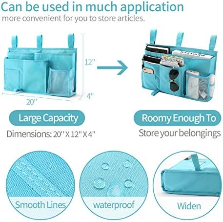 Bseash Bunk Bed Organizer, Bedside Caddy Hanging Bed Organizer Storage Bag 8 - Image 5