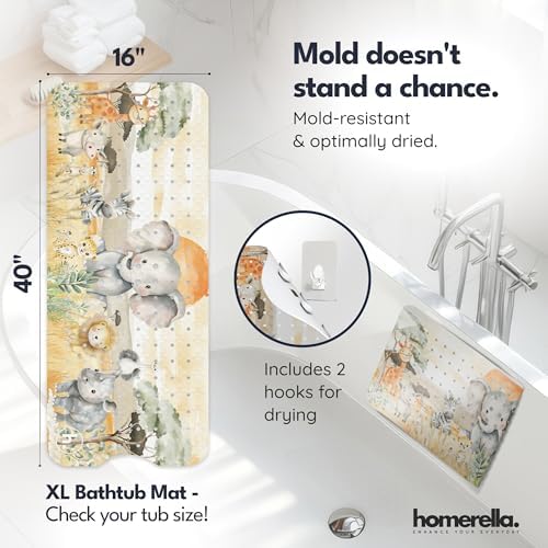 homerella Bathtub Mat Non Slip Kids 40x16 Baby Bath Mat Non Slip Anti Mold - Image 3
