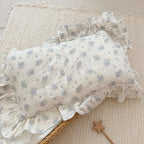 BuLuTu Blue Floral Muslin Toddler Pillowcase, Freesia Pattern - Image 3