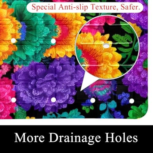 Bath Tub Shower Mat, Washable Bathtub Floor Mats, Suction Cups and Drain Holes - Image 2