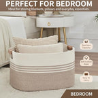 Laundry Hamper with Handles, 72L Rope Laundry Basket, Light Brown - Image 6