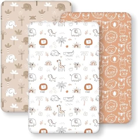 Baby Bedside Bassinet Sheets Fitted, 33”x20” Compatible by FIEMOL