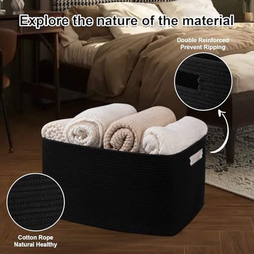 OIAHOMY 75L Large Blanket Basket Woven Storage Basket - Image 4