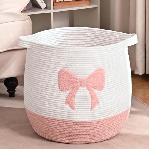 Large Baby Laundry Hamper, Toy and Blanket Storage Basket by Degeyoyo