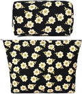 SOIDRAM 2 Pieces Flower Makeup Bag Large Cosmetic Bag Capacity Canvas Mix by SOIDRAM