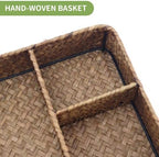 Nonam Large 4-Section Seagrass Tea Bag Organizer, Divided Basket - Image 2