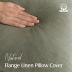 Foindtower Linen Decorative Throw Pillow Covers 16x16 Olive Branch Green - Image 2
