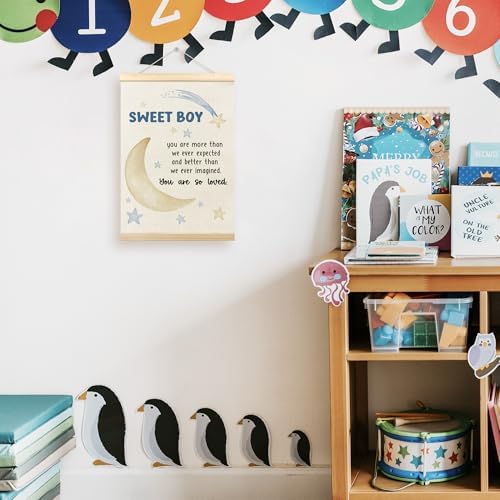 TLESKE Baby Boy Kids Room Poster Hanger Frame, Sweet Boy Hanging Wall Art Decor - Image 2