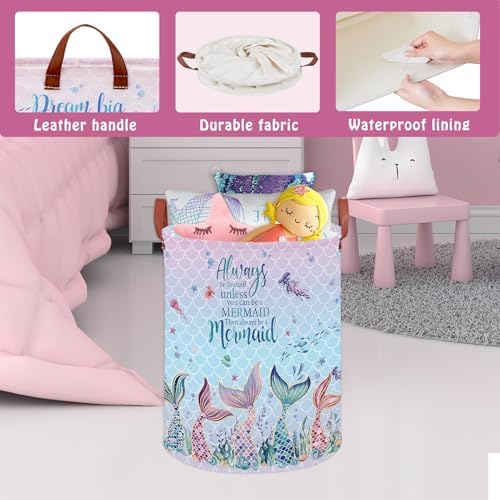 Mermaid Room Decor Kids Laundry Basket, Under The Sea Kids Clothes Hamper - Image 4