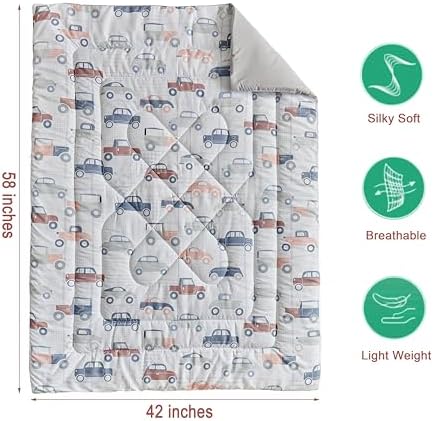 JHXHMX Car Toddler Bedding Set for Boys, 4 Piece Bed-in-a-Bag Toddler Comforter - Image 4