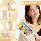izuzta 2 Pcs Chenille Letter Clear Makeup Bag Mama Baby Pouch, Hospital Duffle - Image 3
