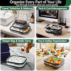 YQBRAO Clear Hard Shell Zipper Cases, 4 Small Cable Organizers - Image 3