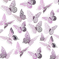 SAOROPEB 3D Butterfly Wall Decor 48 Pcs Lavender Butterfly Decorations by SAOROPEB