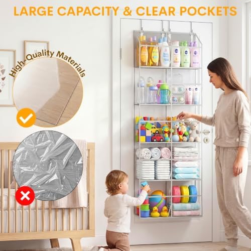 Ofiray-home Over the Door Organizer 5 Tiers, Extra Large Behind Door Storage of - Image 3