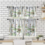 Woodland Animals Valance Curtains, Wild Animals Watercolor Forest Bear Deer Fox - Image 4