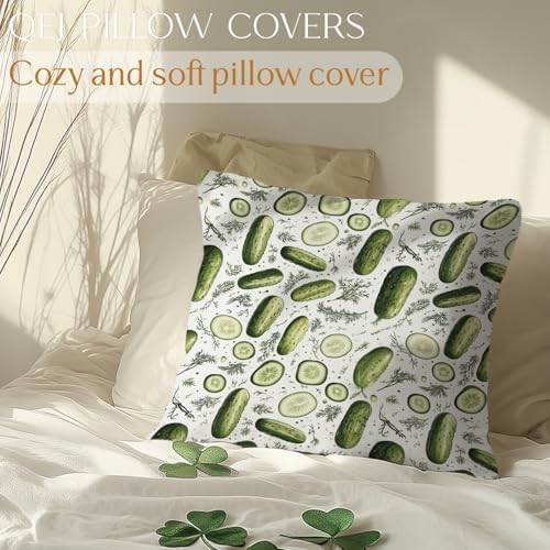 Pickle Pillow Cover 18x18 Double-Sided, Pickle Lover Gifts - Image 3