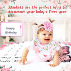 Chumia 6 Pcs Baby Monthly Milestone Blanket, Girl 60"x40" - Image 5