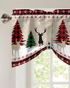 Farmhouse Christmas Blackout Tie Up Valance Curtains - Image 3