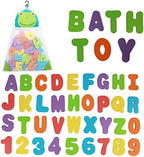 Bath Toys Organizer + 36 Soft Foam ABC 123 Letters & Numbers Bathroom Alphabet by Funsland